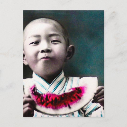 夏期イン古日本ヴィンテージスイカ ポストカード (正面)