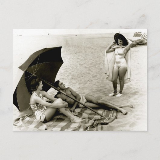 夏期オレゴンビーチ-ヴィンテージ写真 ポストカード (正面)