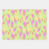 夏期ガーリーアイスクリームリップスティックピンクライム ラッピングペーパーシート (正面3)