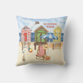 夏期ショア魅力的ビーチモノグラム クッション (裏面)