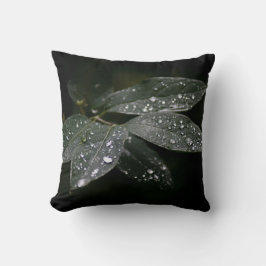 夏期シルバーレインドロップオンダークグリーン離れ クッション