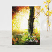 夏期スイング誕生日カード カード (黄色い花)