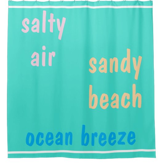 夏期ターコイズサルティエア シャワーカーテン (正面)