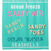 夏期ターコイズ海ブリーズ シャワーカーテン (正面)