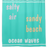 夏期ターコイズ海波 シャワーカーテン (正面)