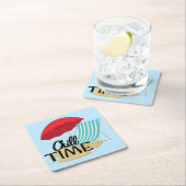 夏期チルタイムアットザビーチ スクエアペーパーコースター (インサイチュ)