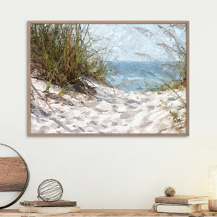 夏期デューンズビーチ海水の色絵画の ポスター