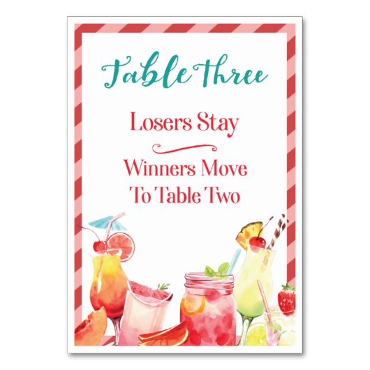 夏期ドリンクズテーブルカードスリーバンコ テーブルナンバー (正面)