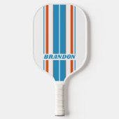 夏期ノスタルジックストライプボード名 ピックルボールラケット (正面)