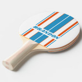 夏期ノスタルジックストライプボード名 卓球ラケット (正面アングル)
