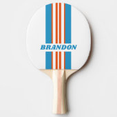 夏期ノスタルジックストライプラリー名 卓球ラケット (正面)