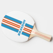 夏期ノスタルジックストライプラリー名 卓球ラケット (横)