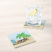 夏期ハッピーサマーアットザビーチ スクエアペーパーコースター (インサイチュ)