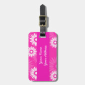 夏期ピンクの花ラゲッジタグ ラゲッジタグ (正面縦)