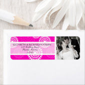 夏期ピンク結婚の花住所 シール (インサイチュ)