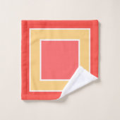 夏期ピーチフルーツブロックパターン バスタオルセット (ウォッシュタオル)