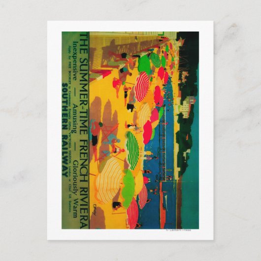 夏期フランスのリビエラヴィンテージポスターヨーロッパ ポストカード (正面)