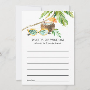 夏期ブライダルシャワービンゴ アドバイスカード