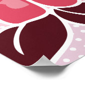 夏期ブルーミングピンクハイビスカス&バタフライピンク ポスター (角)