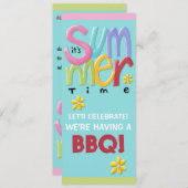 夏期ブルーBBQ招待状 招待状 (正面/裏面)