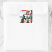 夏期ペンギンアットアイスクリームスタンド スクエアシール (バッグ)