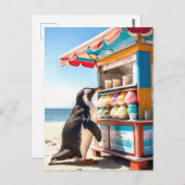夏期ペンギンアットアイスクリームスタンド ポストカード (正面/裏面)