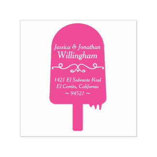 夏期ポプシクル差出人住所スタンプ セルフインキングスタンプ