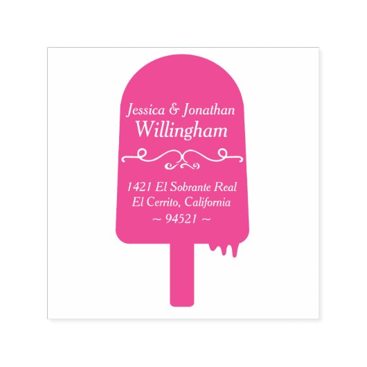 夏期ポプシクル差出人住所スタンプ セルフインキングスタンプ (デザイン)