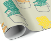 夏期ヴィンテージ折り畳み芝生椅子パターン(の模様が)ある ラッピングペーパー (ロールコーナー)