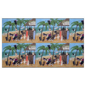 夏期休暇のラブラドールの絵を描くこと ファブリック (ファットクウォーター)