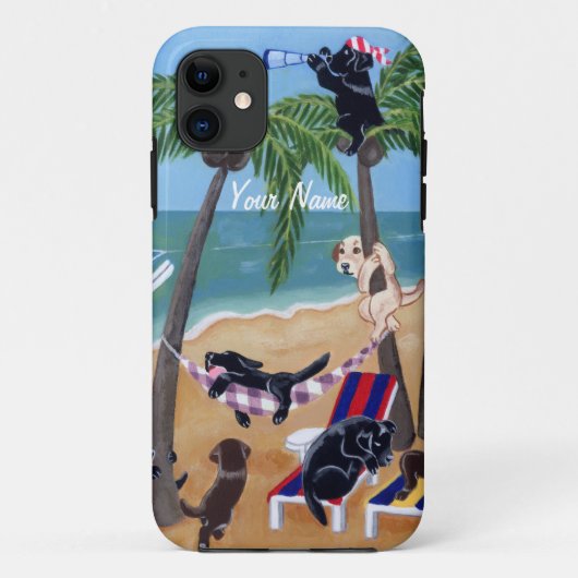 夏期休暇のラブラドールの絵を描くこと Case-Mate iPhoneケース (裏面)