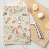 夏期休暇パターン キッチンタオル (四つ折り)