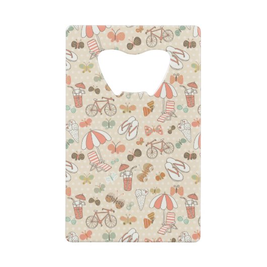 夏期休暇パターン クレジットカード栓抜き (正面)