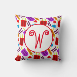 夏期凍っていジュースバーモノグラム クッション