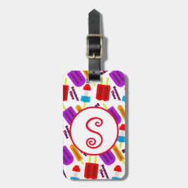 夏期凍っていジュースバーモノグラム ラゲッジタグ