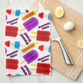 夏期凍ってい果汁バーパターン キッチンタオル (四つ折り)