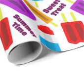 夏期凍ってい果汁バーパターン ラッピングペーパー (ロールコーナー)