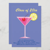 夏期卒業パーティー – パープル 招待状 (正面/裏面)