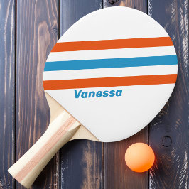 夏期名ストライプ付きノスタルジックな文字 卓球ラケット