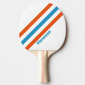 夏期名ストライプ付きノスタルジックな文字 卓球ラケット (正面)