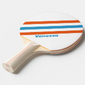 夏期名ストライプ付きノスタルジックな文字 卓球ラケット (正面アングル)