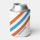 夏期名ストライプ付きノスタルジックな文字 缶クーラー (缶正面)