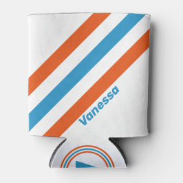 夏期名ストライプ付きノスタルジックな文字 缶クーラー