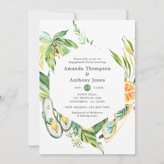 夏期婚約パーティ 招待状 (正面)