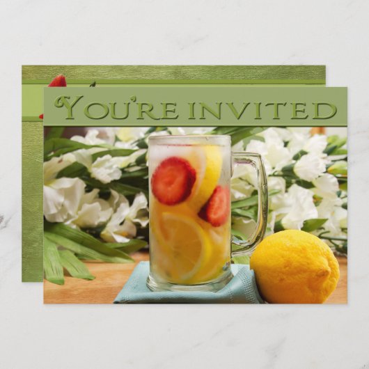 夏期招待状数々の – 目的 – レモネード 招待状 (正面/裏面)