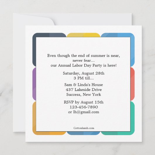 夏期招待状 招待状 (裏面)