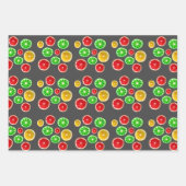 夏期果実カラフル果実パターン ラッピングペーパーシート (正面3)