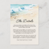 夏期水彩ビーチ結婚式詳細QRコード エンクロージャーカード (正面)