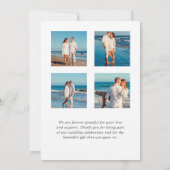 夏期結婚の写真コラージュ サンキューカード (裏面)