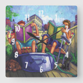 夏期読の スクエア壁時計 (正面)